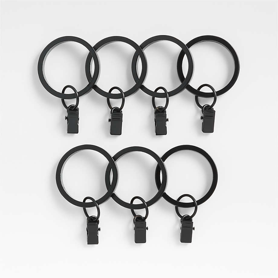 Walnut wood curtain rings with Detachable Curtain clip [Set of 10]
