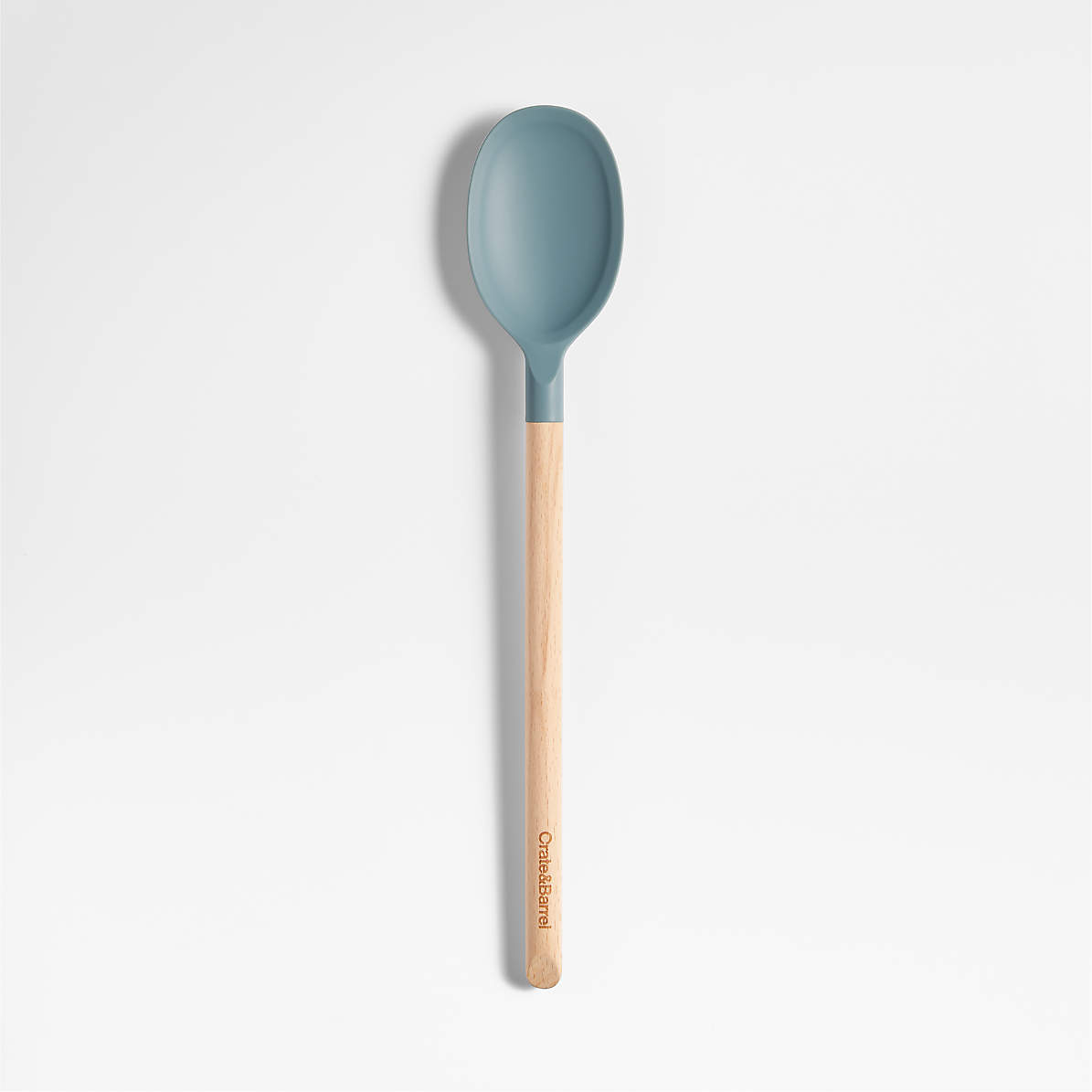 Crate & Barrel Sage Green Silicone & Wood Utensils