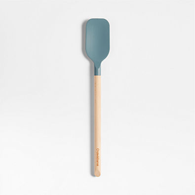 View Crate & Barrel Deep Sage Green Silicone and Wood Spoonula details
