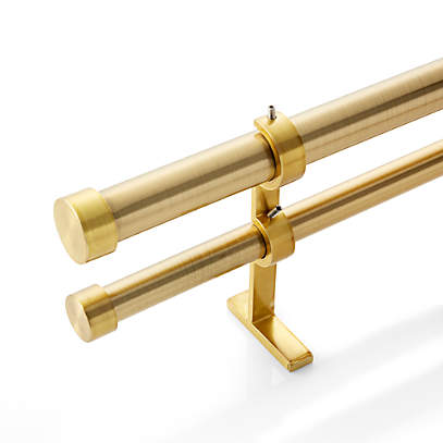 Brass End Cap Finial And Double Curtain, Best Brass Curtain Rods