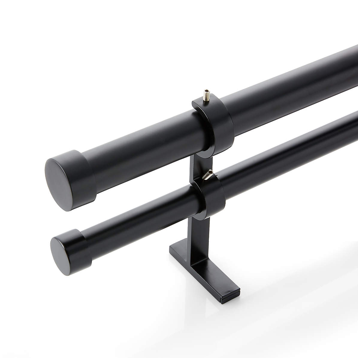 Cb Matte Black Double Curtain Rod And, Curtain Rod Double