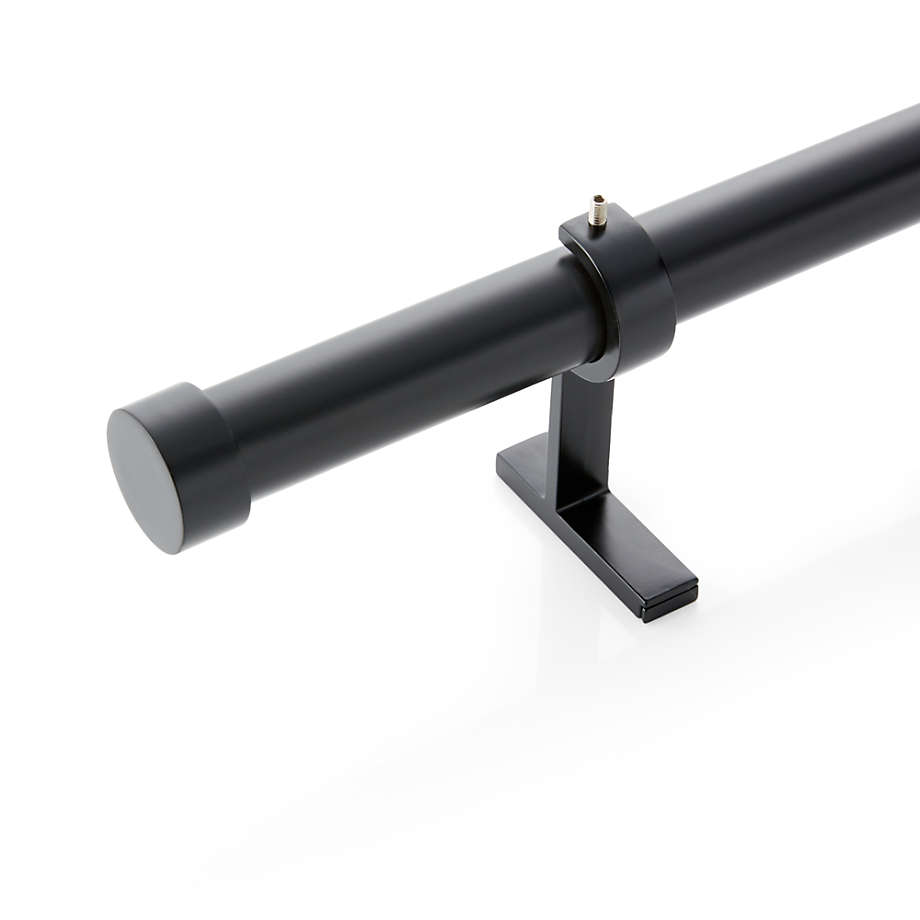 Black Adjustable Telescoping Rod with Basics End Cap Finials - Bed Bath &  Beyond - 32833595