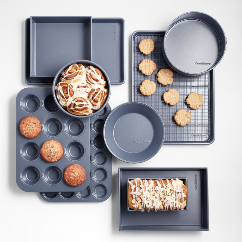 Crate & Barrel Slate Blue 12-Cup Muffin Pan + Reviews