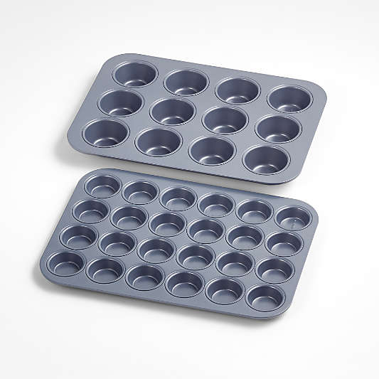 Crate & Barrel Slate Blue 12-Cup Muffin Pan