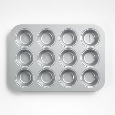 View Crate & Barrel Silver 12-Cup Silicone Nonstick Muffin Pan details