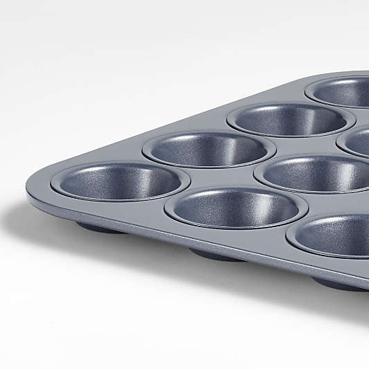 Crate & Barrel Slate Blue 24-Cup Mini Muffin Pan