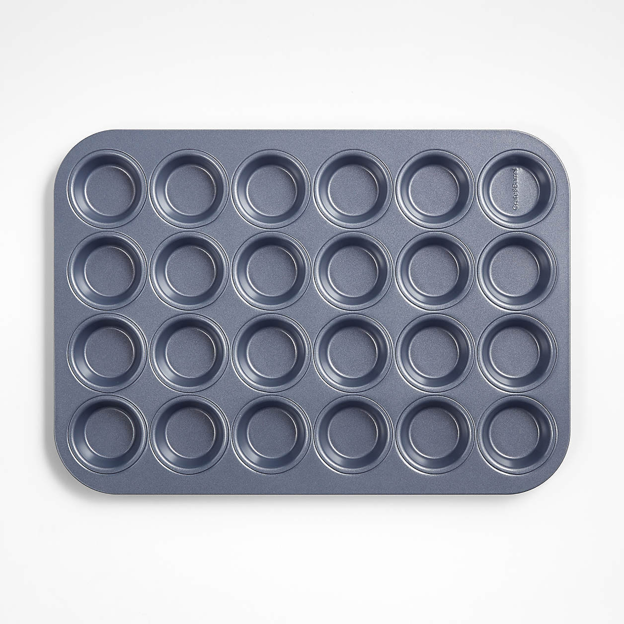 Crate & Barrel Slate Blue 24Cup Mini Muffin Pan + Reviews Crate & Barrel