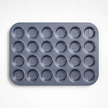 Crate & Barrel Slate Blue 24-Cup Mini Muffin Pan + Reviews | Crate & Barrel