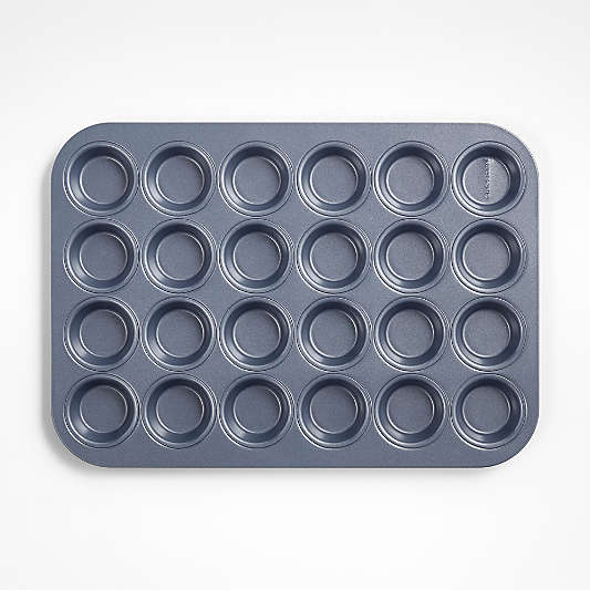 Crate & Barrel Slate Blue 24-Cup Mini Muffin Pan