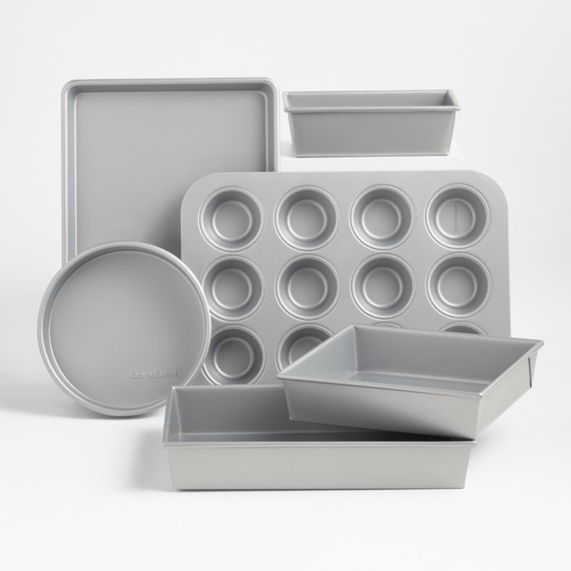 Crate & Barrel Silver Bakeware 6-Piece Set