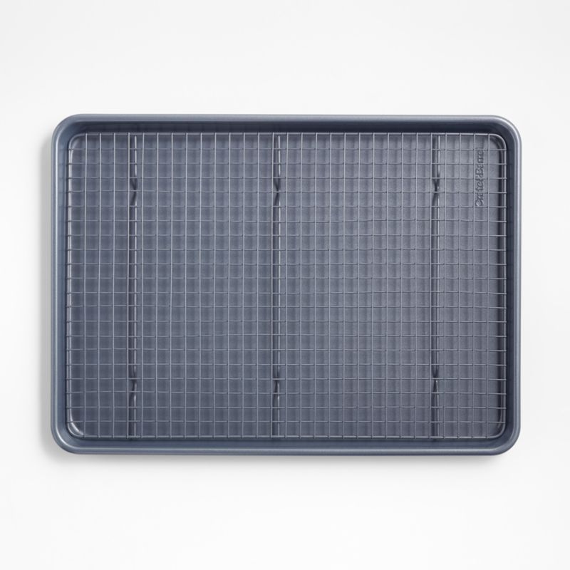 Crate & Barrel Slate Blue Baking Sheet and Cooling Rack Set