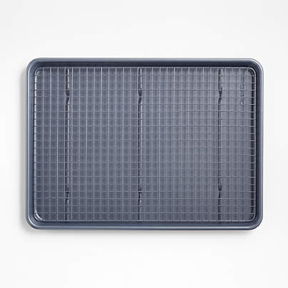 Crate & Barrel Slate Blue Baking Sheet and Cooling Rack Set