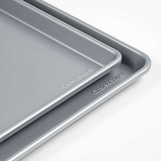 Crate & Barrel Silver Baking Sheets, Set of 2