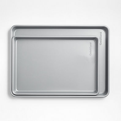 View Crate & Barrel Silver Baking Sheets, Set of 2 details