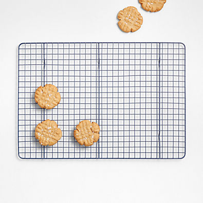 View Crate & Barrel Slate Blue Half Sheet Cooling Rack details