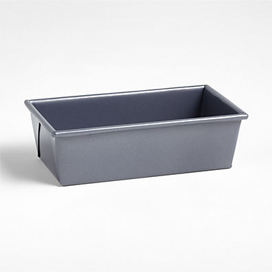 View Crate & Barrel Slate Blue Silicone Nonstick Loaf Pan details