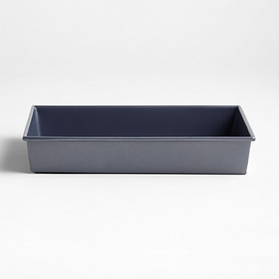View Crate & Barrel Slate Blue 9"x13" Rectangular Silicone Nonstick Cake Pan details