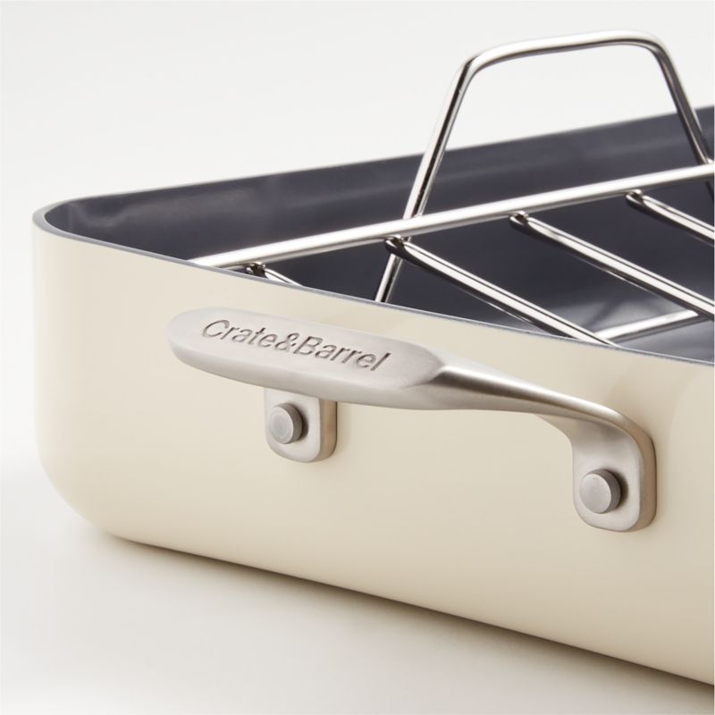 Crate & Barrel EvenCook Core ® Cream Ceramic Roasting Pan - image 7 of 10