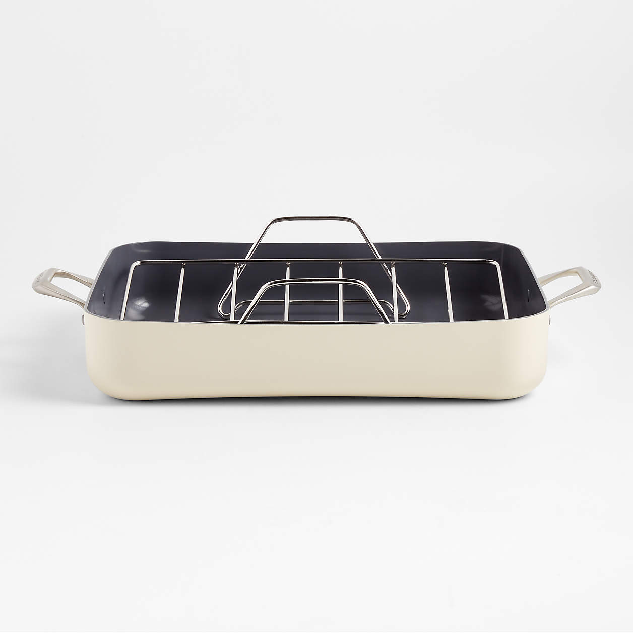 Crate & Barrel EvenCook Core Cream Ceramic Roasting Pan Crate & Barrel