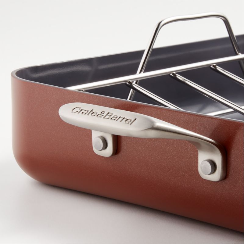 Crate & Barrel EvenCook Core ® Terracotta Ceramic Roasting Pan - image 4 of 8