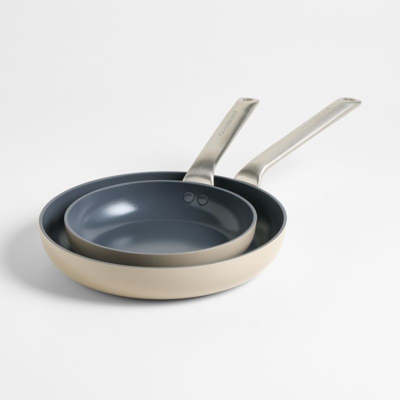 Crate & Barrel EvenCook Ceramic ™ Taupe Ceramic Nonstick Fry Pans, Set of 2 - image 2 of 4