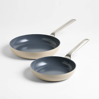 Crate & Barrel EvenCook Ceramic ™ Taupe Nonstick Fry Pans, Set of 2