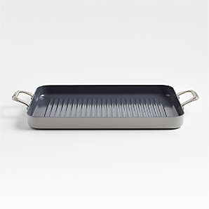 Tasty Non-Stick Cast Aluminum Griddle Grill Pan, Red, 12