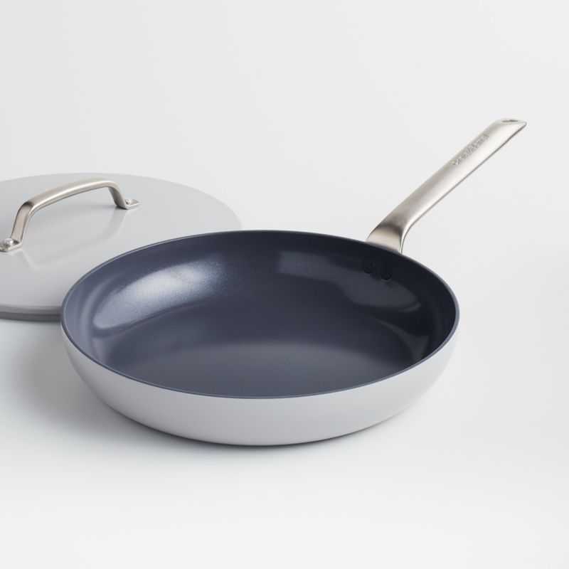 Crate & Barrel EvenCook Ceramic ™ Grey Ceramic Nonstick 12" Fry Pan with Lid - image 4 of 8