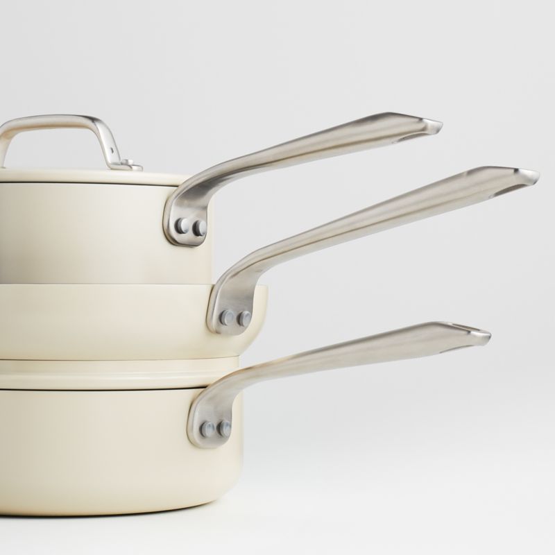 Crate & Barrel EvenCook Ceramic ™ Cream Nonstick 8-Piece Cookware Set with Bonus - image 7 of 12