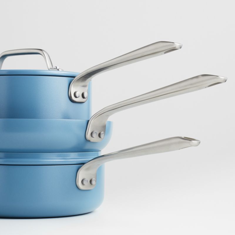 Crate & Barrel EvenCook Ceramic ™ Denim Nonstick 8-Piece Cookware Set with Bonus - image 7 of 11