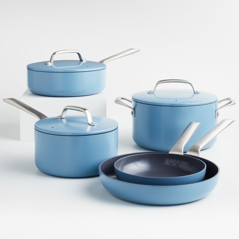 Crate & Barrel EvenCook Core 8-Piece Stainless Steel Cookware Set with  Ceramic Non-Stick Frying Pans