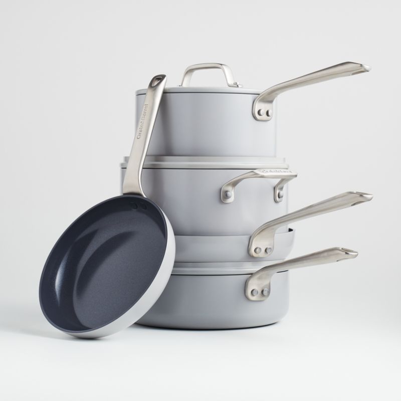 Crate & Barrel EvenCook Ceramic ™ Grey Nonstick 8-Piece Cookware Set with Bonus - image 8 of 12