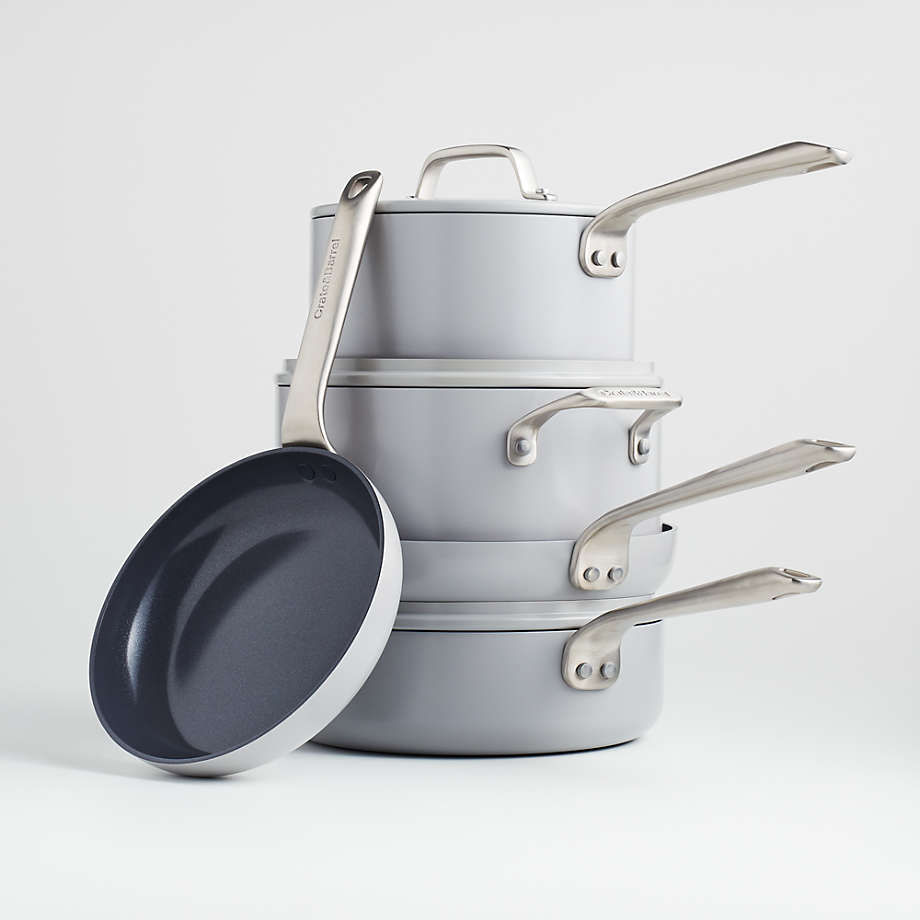 Crate & Barrel EvenCook Ceramic Grey Ceramic Nonstick Double