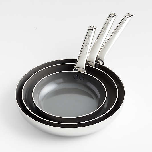 Crate & Barrel EvenCook Core ® Ceramic Non-Stick 8", 10" and 12" Fry Pans Set