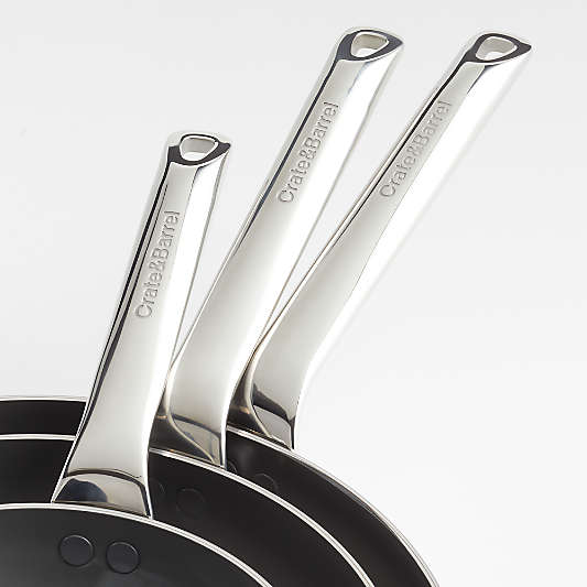 Crate & Barrel EvenCook Core ® Ceramic Non-Stick Fry Pans, Set of 3