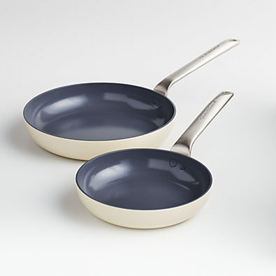 View Crate & Barrel EvenCook Ceramic ™ Cream Nonstick 8" and 10" Fry Pans Set details