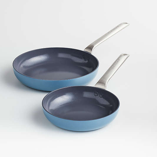 Crate & Barrel EvenCook Ceramic ™ Denim Ceramic Nonstick Fry Pans, Set of 2