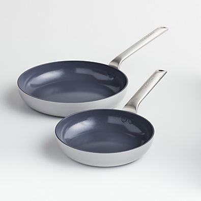 View Crate & Barrel EvenCook Ceramic ™ Grey Nonstick Fry Pans, Set of 2 details