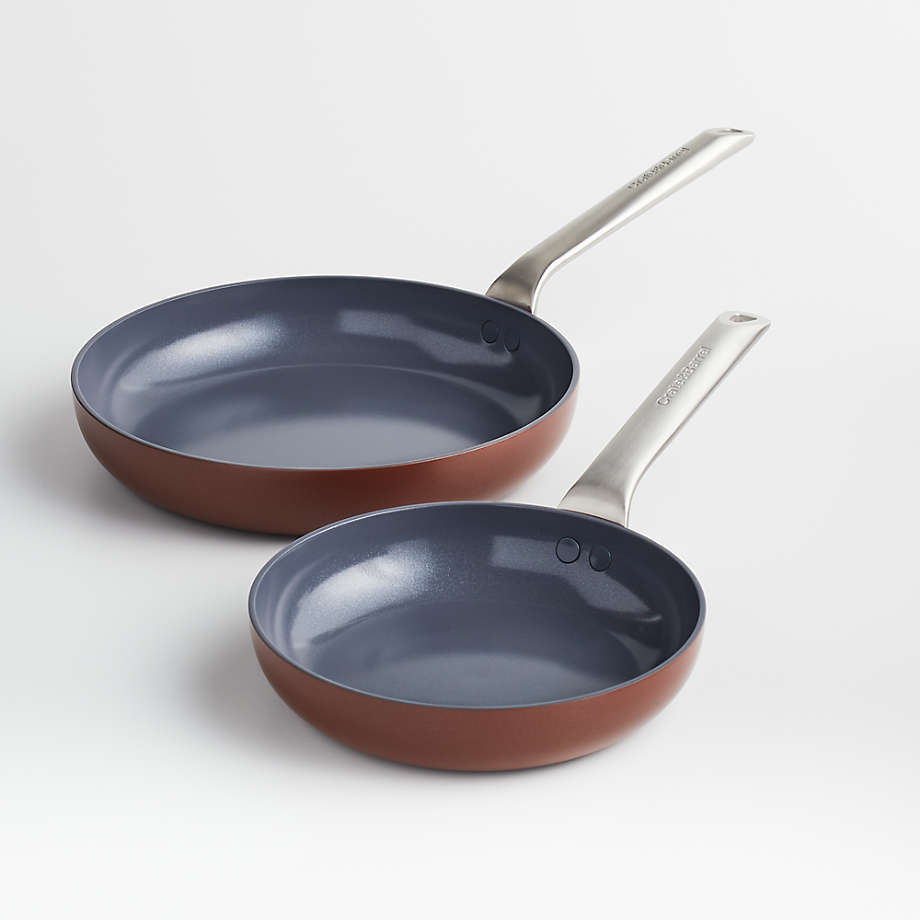 Crate & Barrel EvenCook Ceramic Terracotta Ceramic Nonstick Fry Pans, Set of 2 + Reviews | Crate & Barrel
