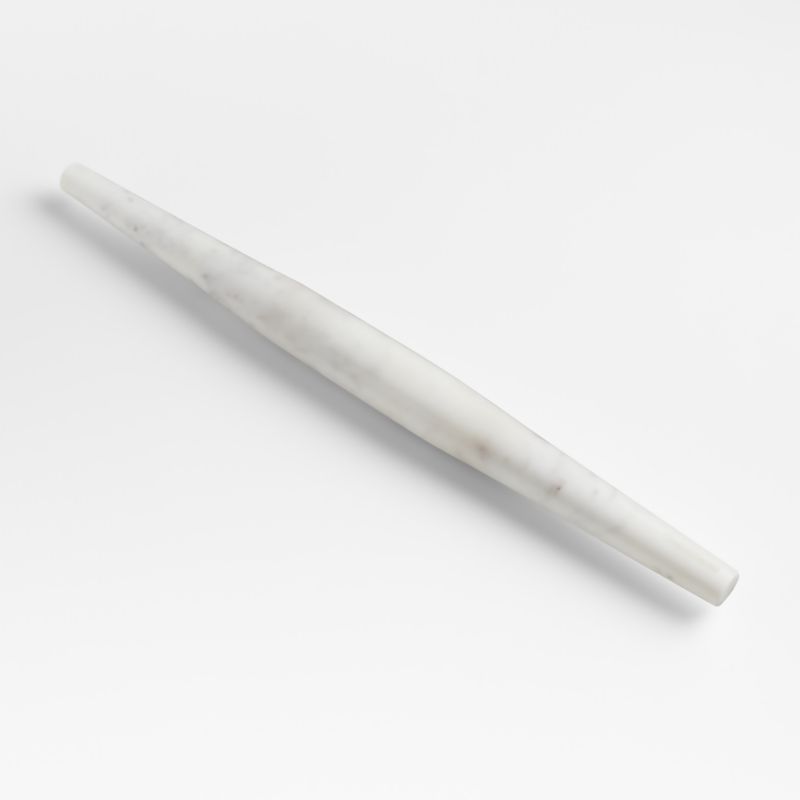 Crate & Barrel White Marble Tapered Rolling Pin