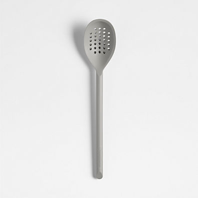 View Crate & Barrel Grey Silicone Deep Slotted Spoon details
