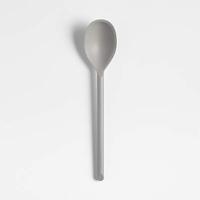 Crate & Barrel Grey Silicone Deep Spoon