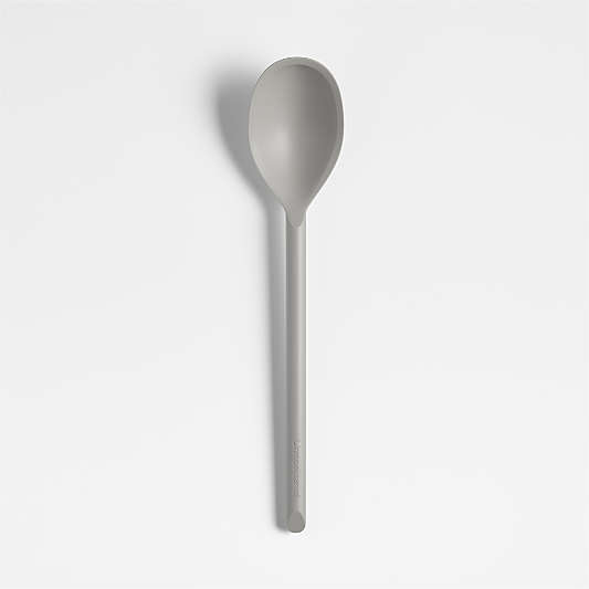 Crate & Barrel Grey Silicone Deep Spoon