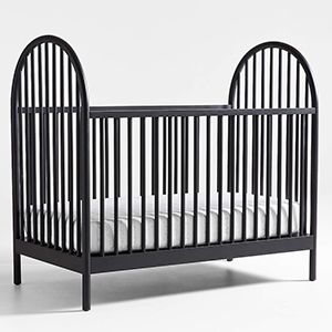 Canyon Black Spindle Wood Baby Crib by Leanne Ford