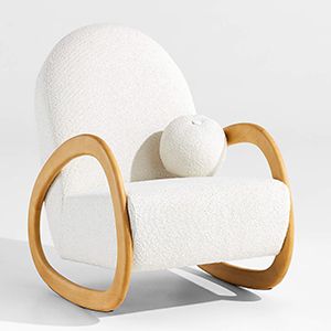 Pollie White Snow Boucle Nursery Rocking Chair