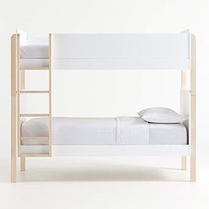 Babyletto TipToe White & Washed Natural Wood Kids Bunk Bed