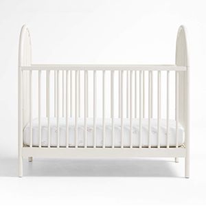 Canyon Warm-White Spindle Wood Baby Crib by Leanne Ford