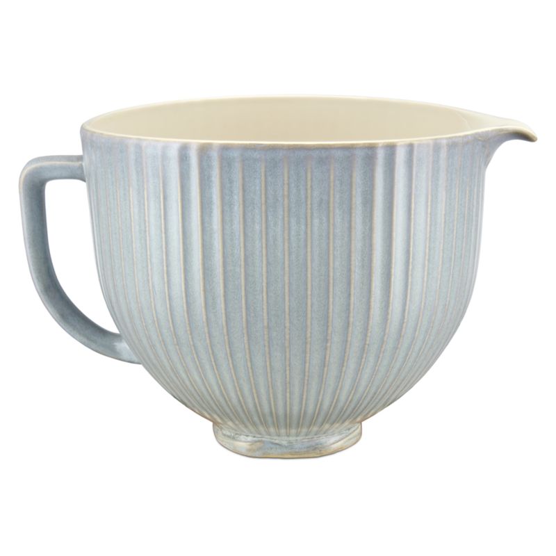 Crate & Barrel x KitchenAid Stand Mixer Ceramic 5-Qt. Column Mixing Bowl with Reactive Glaze - image 4 of 6