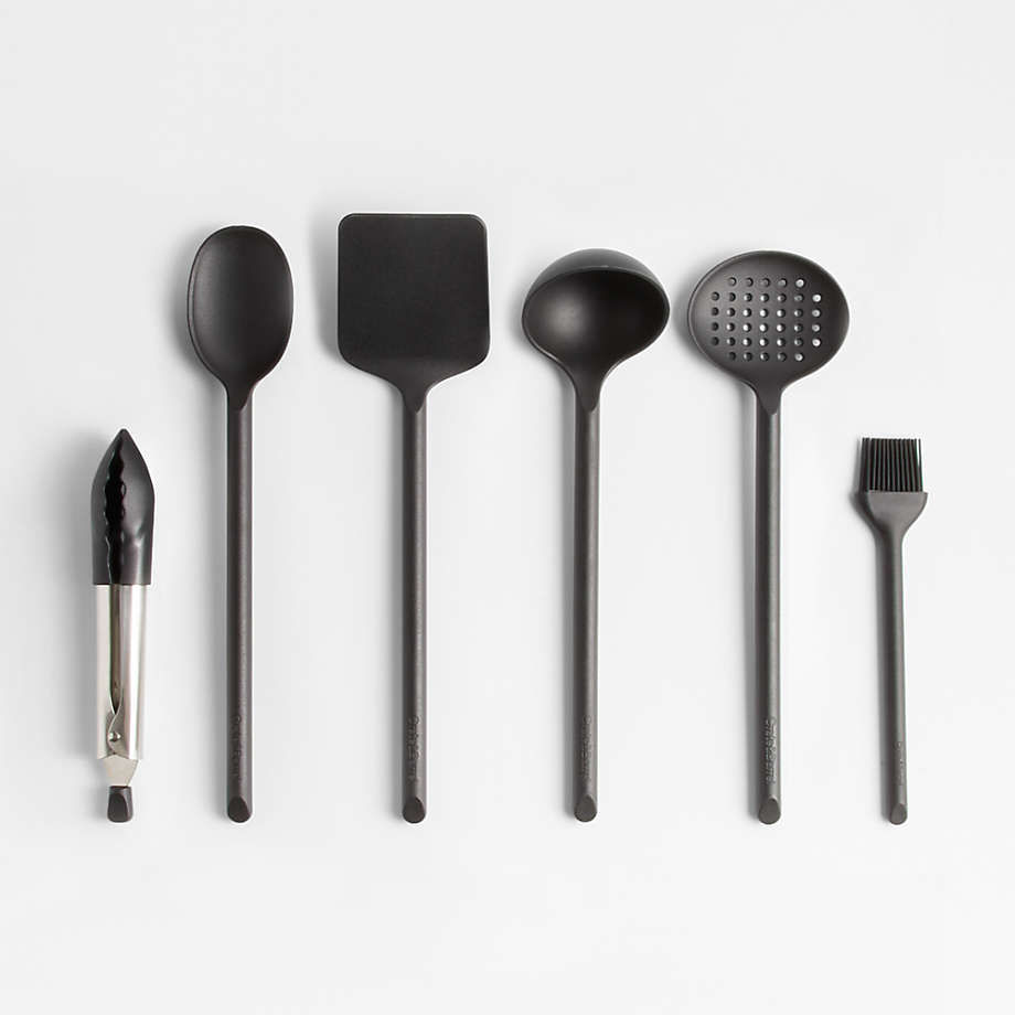 Crate & Barrel Black Nylon Utensils, Set of 6 Crate & Barrel