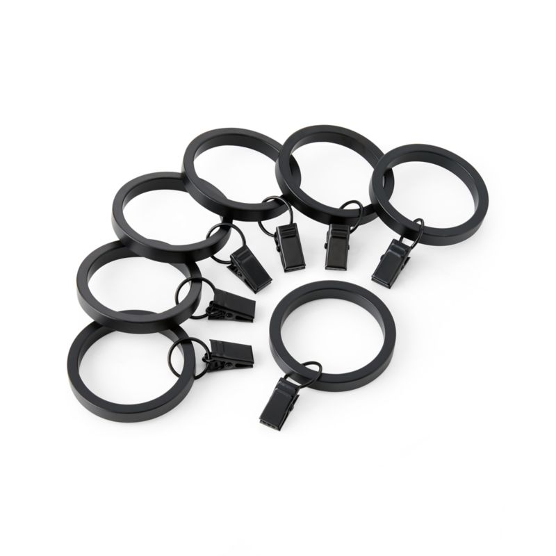 Matte Black 1" Curtain Rings, Set of 7 - image 2 of 3